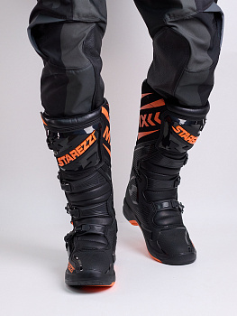 Мотоботы кросс эндуро STAREZZI MILANO Black/Orange